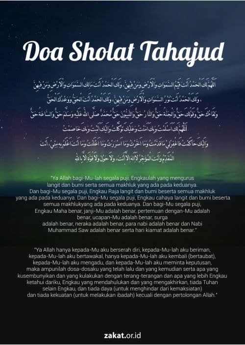 Bacaan Doa Sholat Tahajud - Lembaga Amil Zakat Dompet Dhuafa