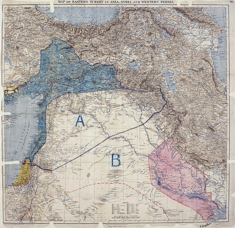 Map of Sykes Picot Agreement
