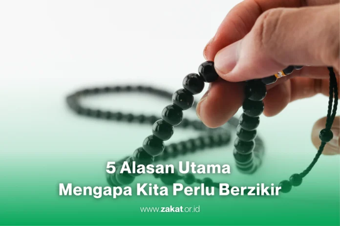 Ilustrasi seorang muslim sedang berzikir menggunakan tasbih